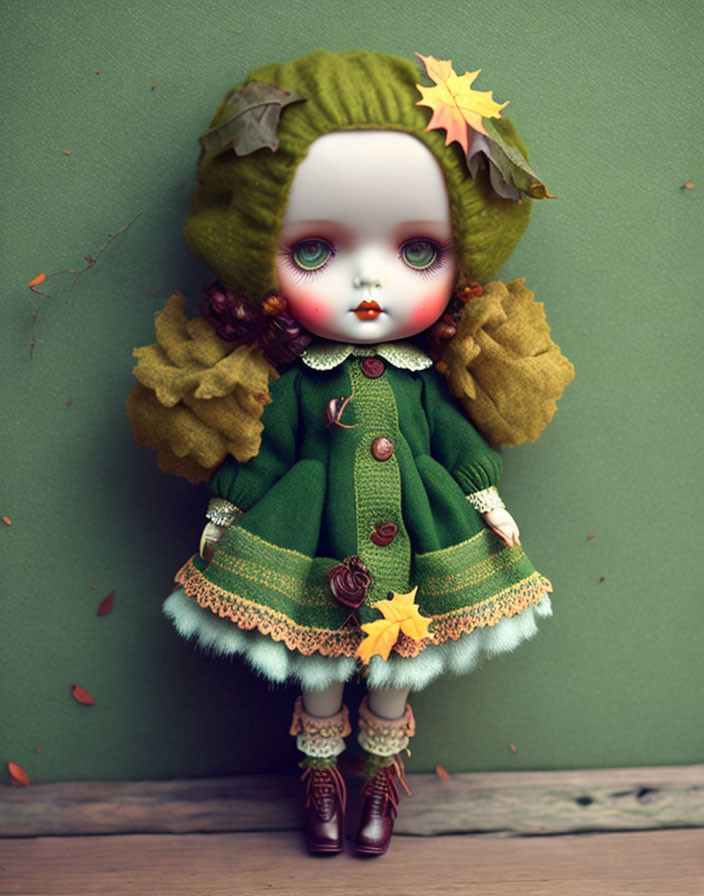Vintage doll green
