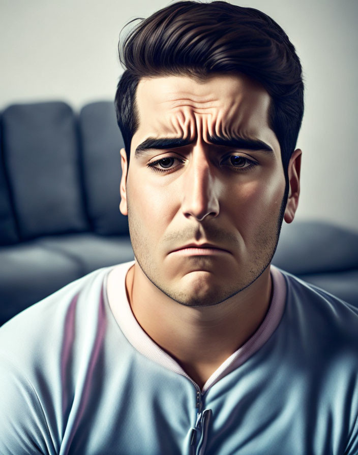 Illustrated image of person with furrowed brow conveying concern.