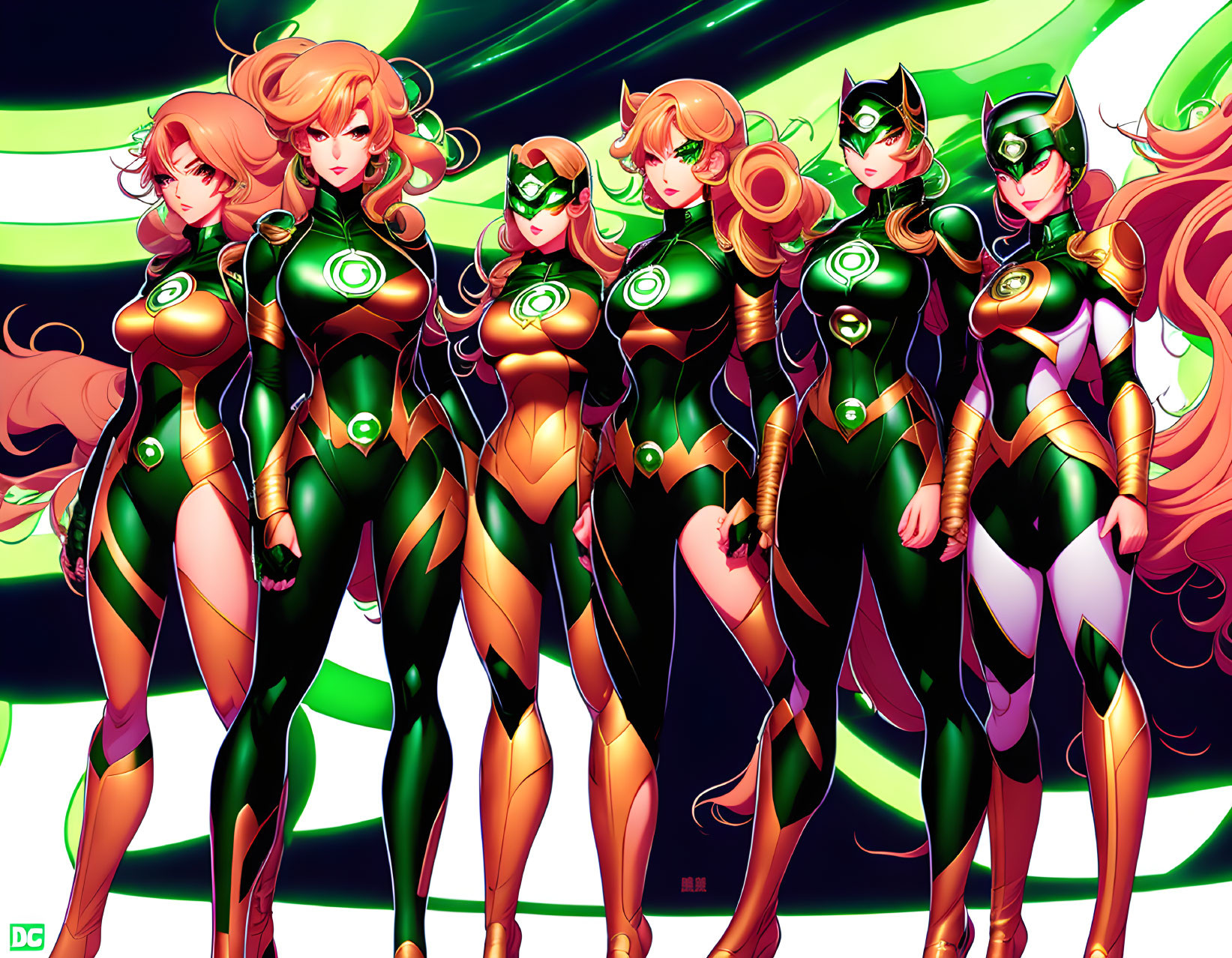 A Famous Anime Female Green Lantern Troop