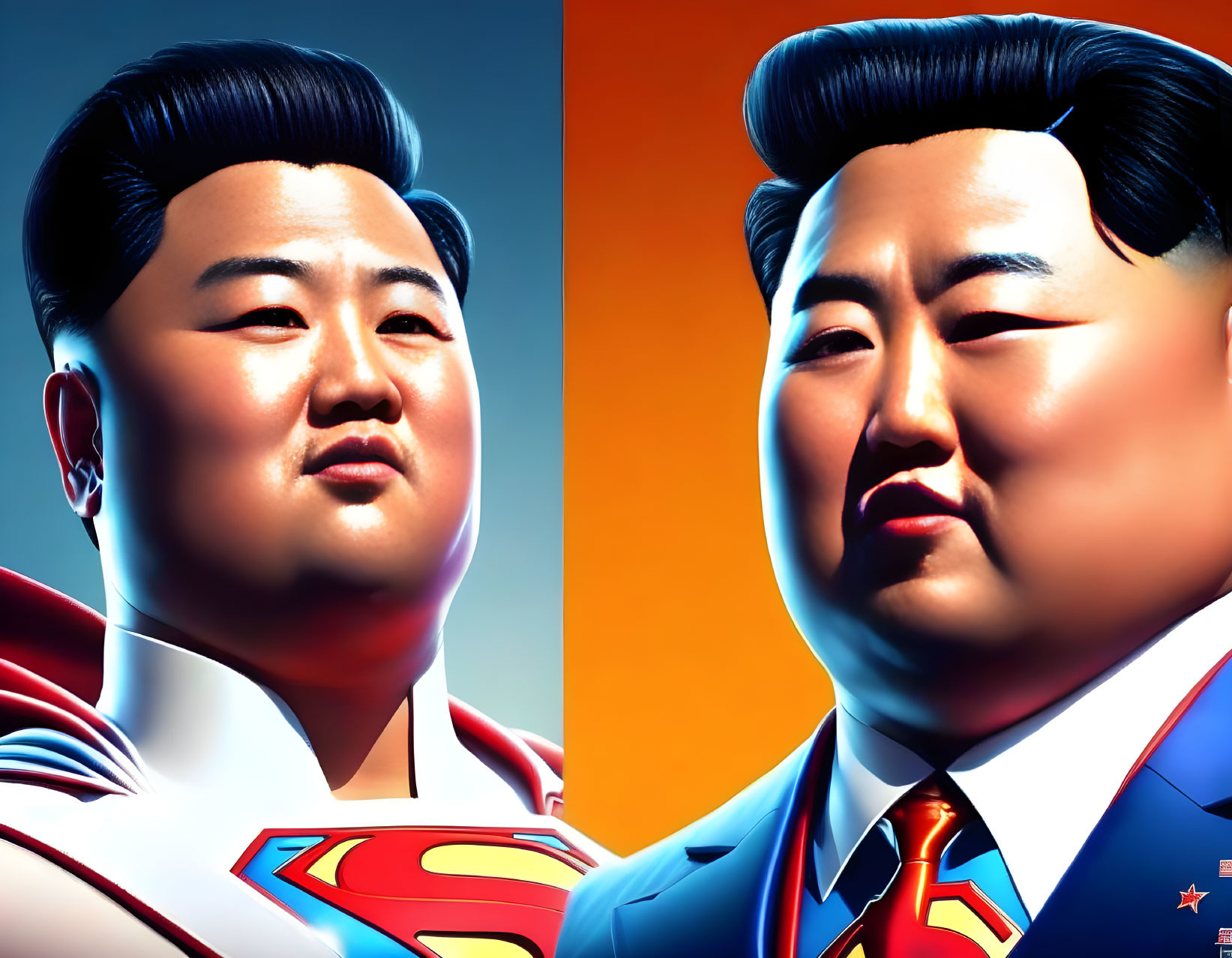 Kim Jong-un like a Superman.