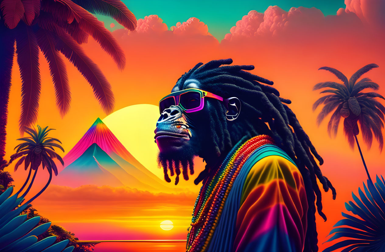 Sunset Jamaika reggae ape.