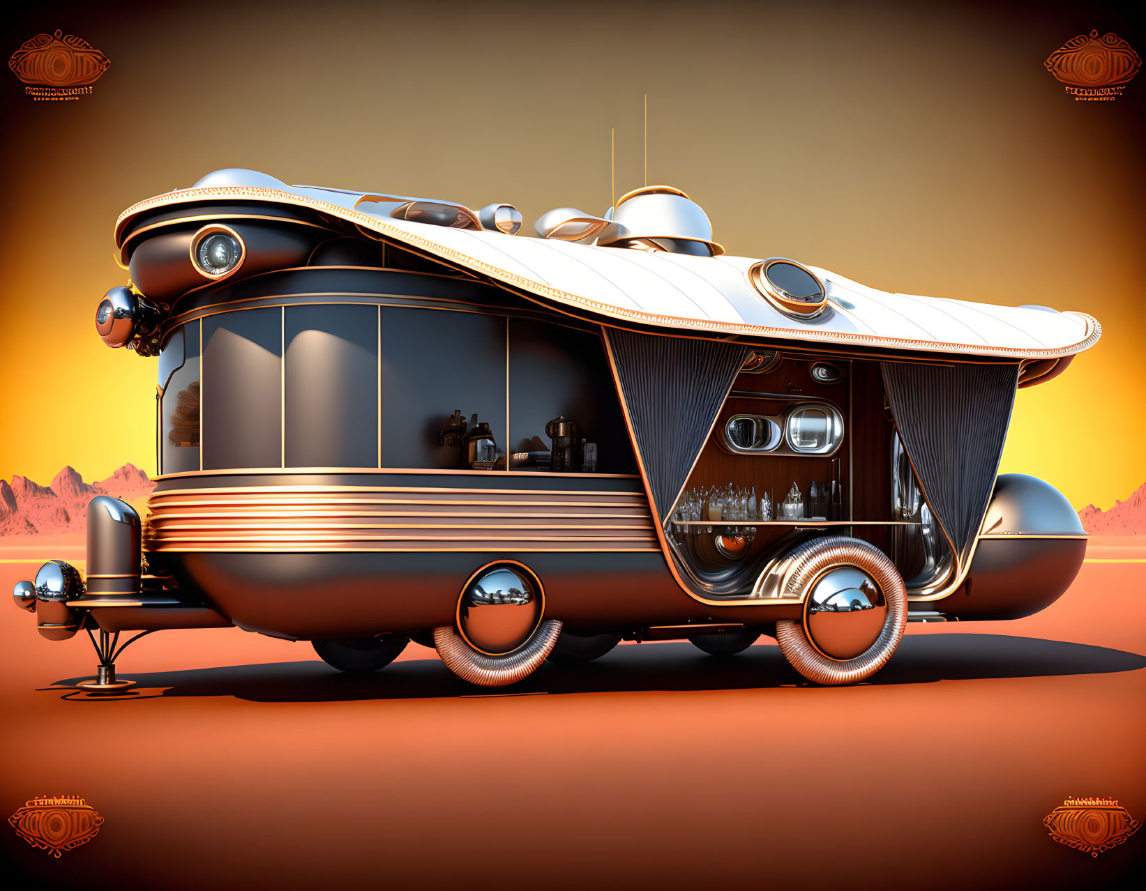Dieselpunk elegant mobile home