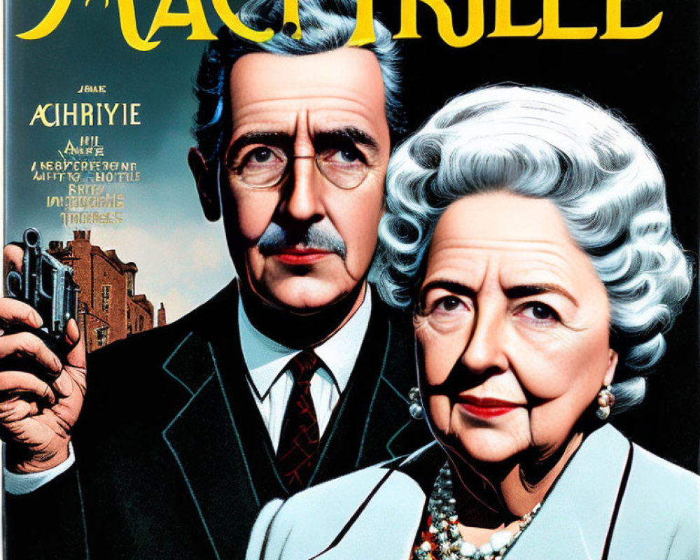 Magazine Cover Featuring Older Man and Woman in Mystery Theme