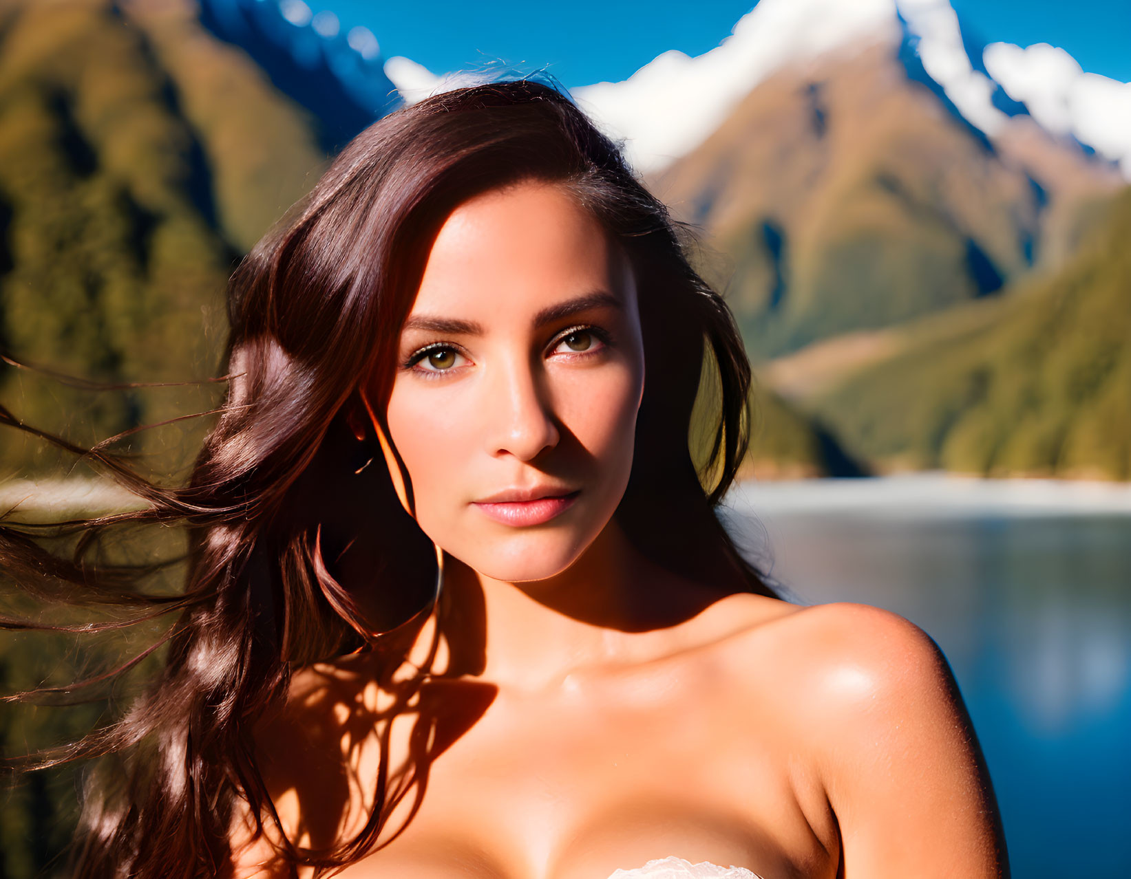 A beautiful girl in Fiordland National Park in NZ