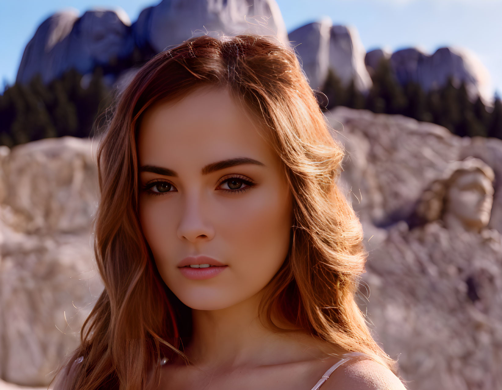 A beautiful girl at Mount Rushmore