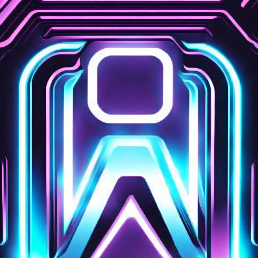 Futuristic neon light tunnel in vibrant blue and pink colors