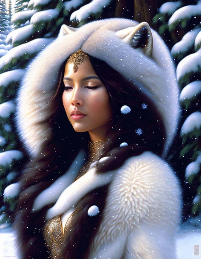 Winter fox goddess