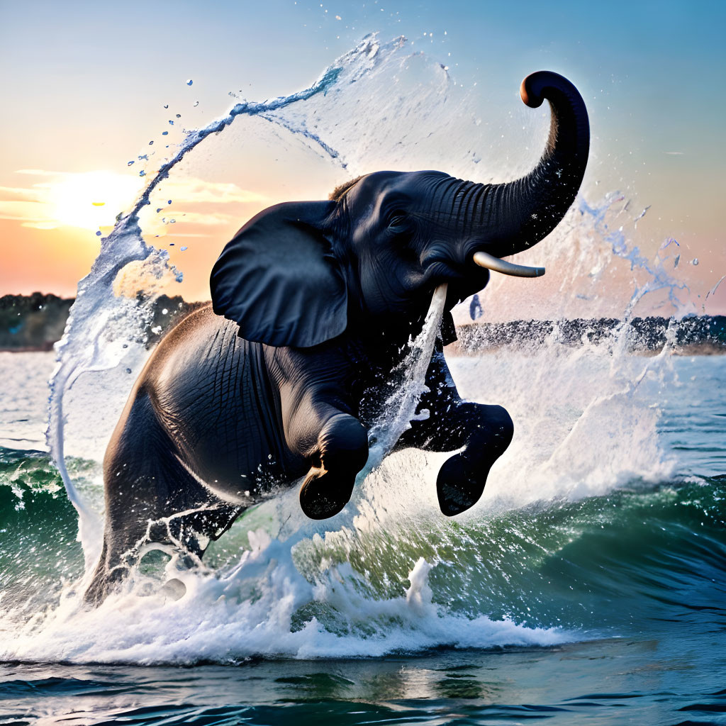 jumping elephant -© art by mars™