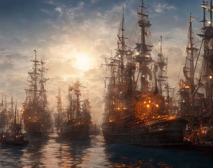 The Fleet Sails at Dawn