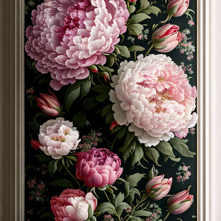 Peonies and Tulips Bursting out of the Frame