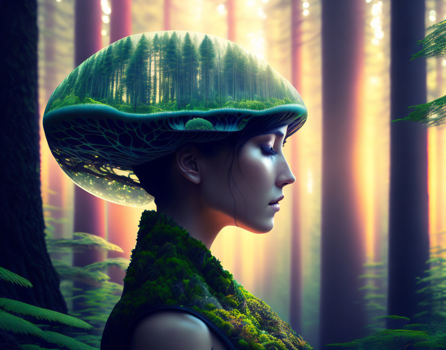 Cybernetic forest woman