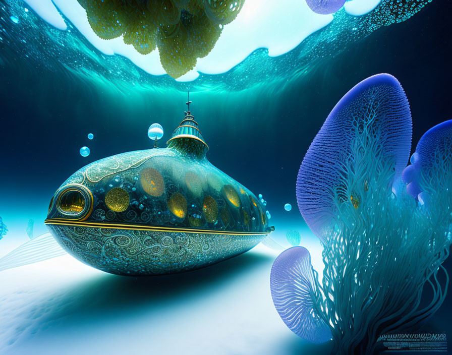 Biomorphic Submarine in Fishbowl
