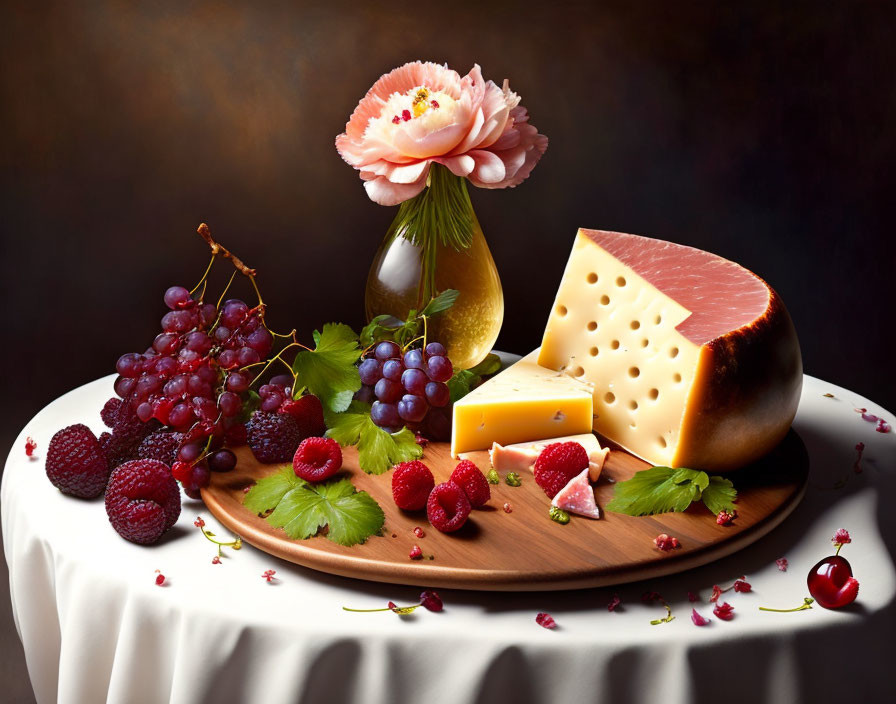 Still Life with Cheese and Fruits