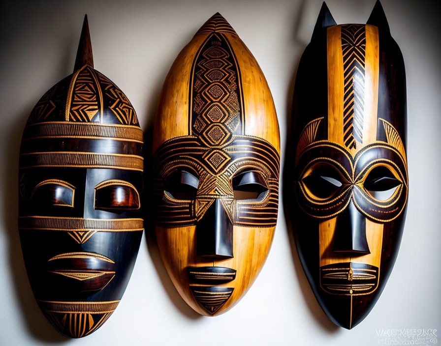 Wooden African masks