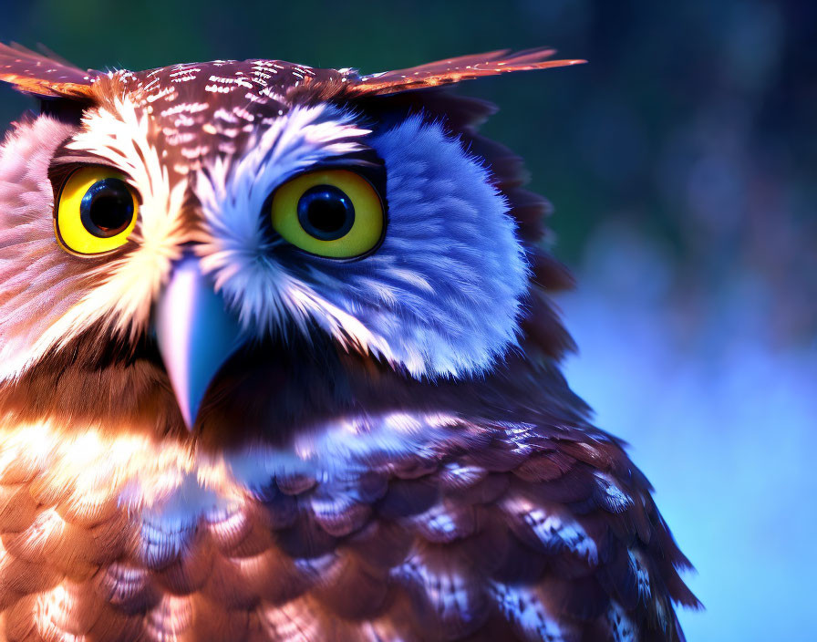 Macro photo of an owl 