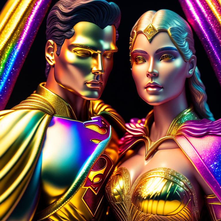 Golden and Platinum Superman and Superwoman 