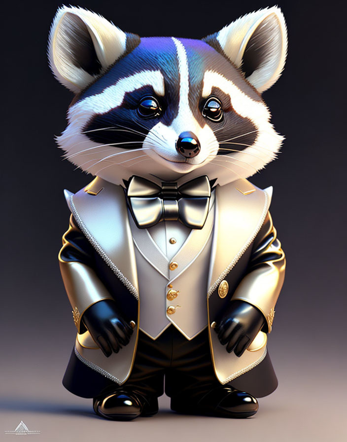 cute raccoon in tuxedo