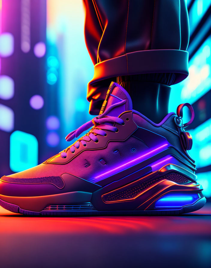 Sneakers in cyberpunk style