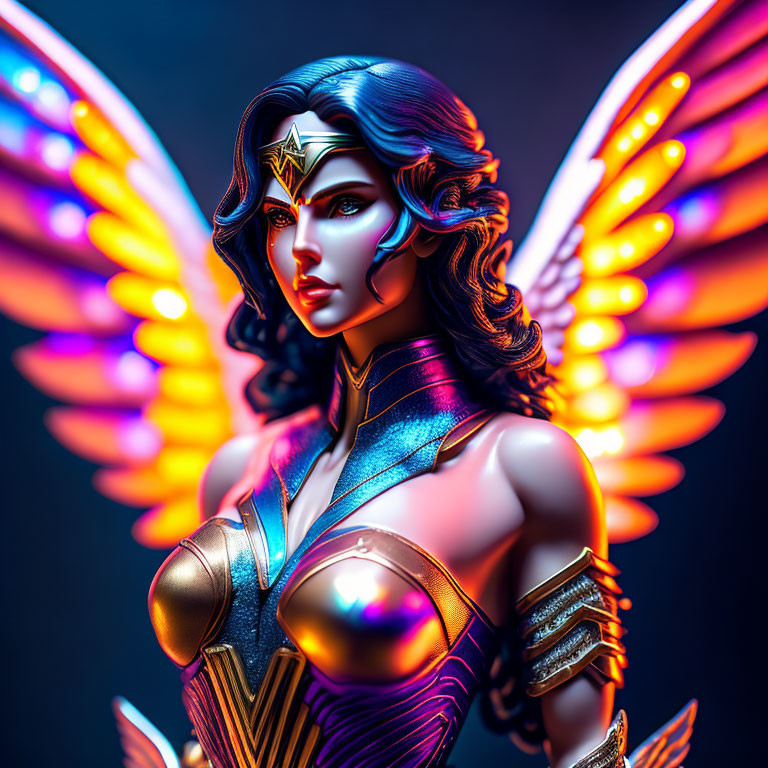 Cyberpunk angel wonder Woman