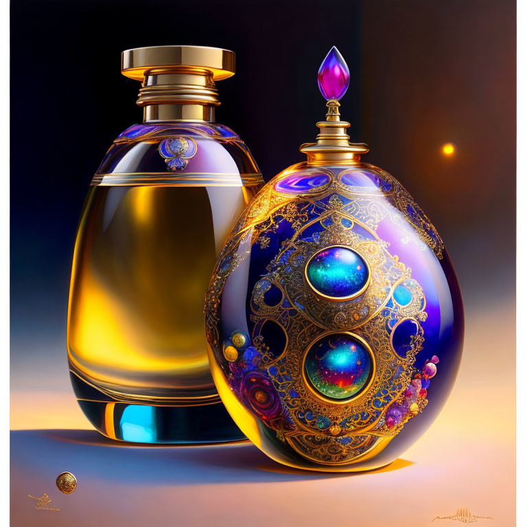 Luxury Perfume Bottles: Ornate Spherical Design & Traditional Style