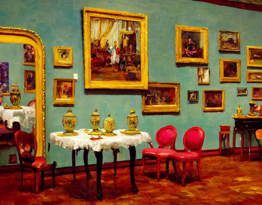 Inside the painting gallery