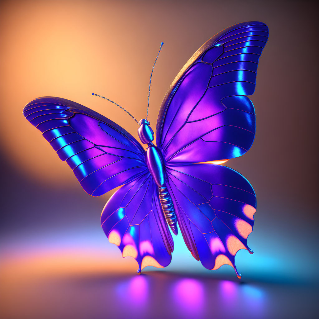 Colorful Butterfly Illustration on Gradient Background