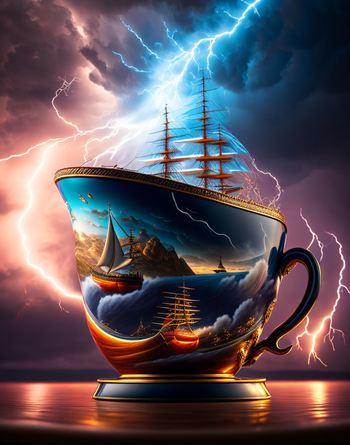 A ship in a storm