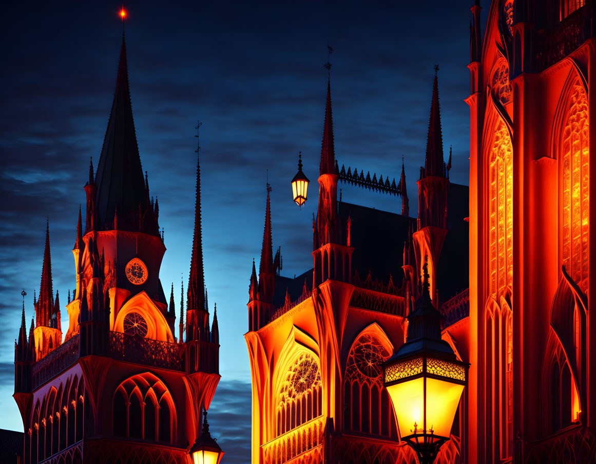 Gothic Cathedral at Night