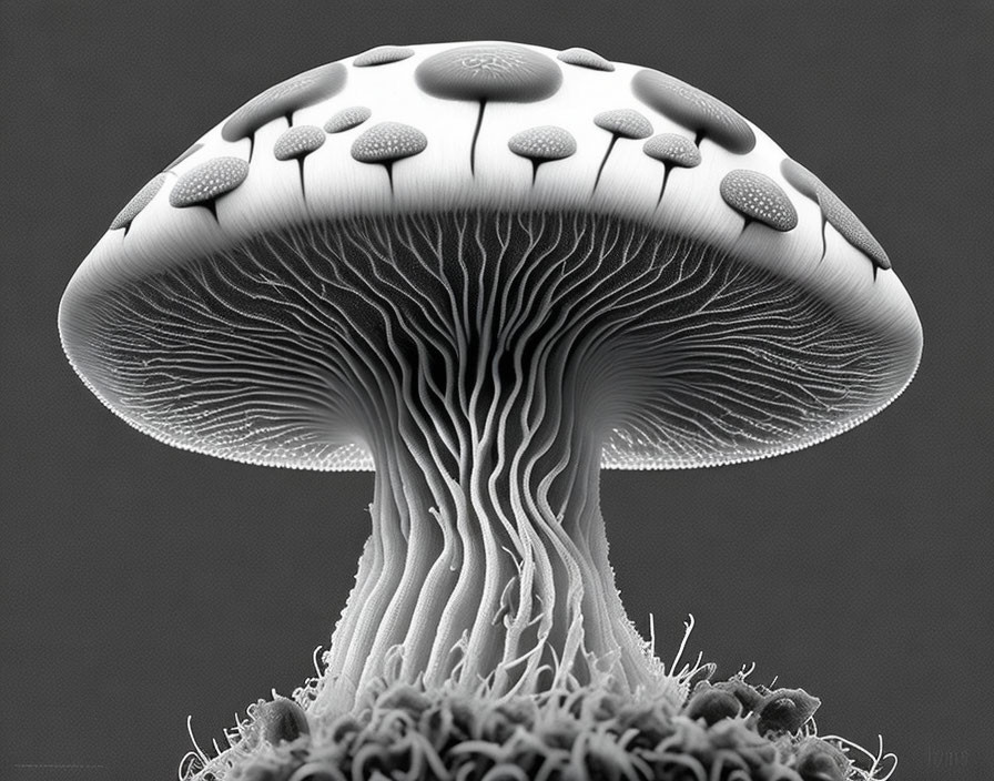Black and white mushroom 