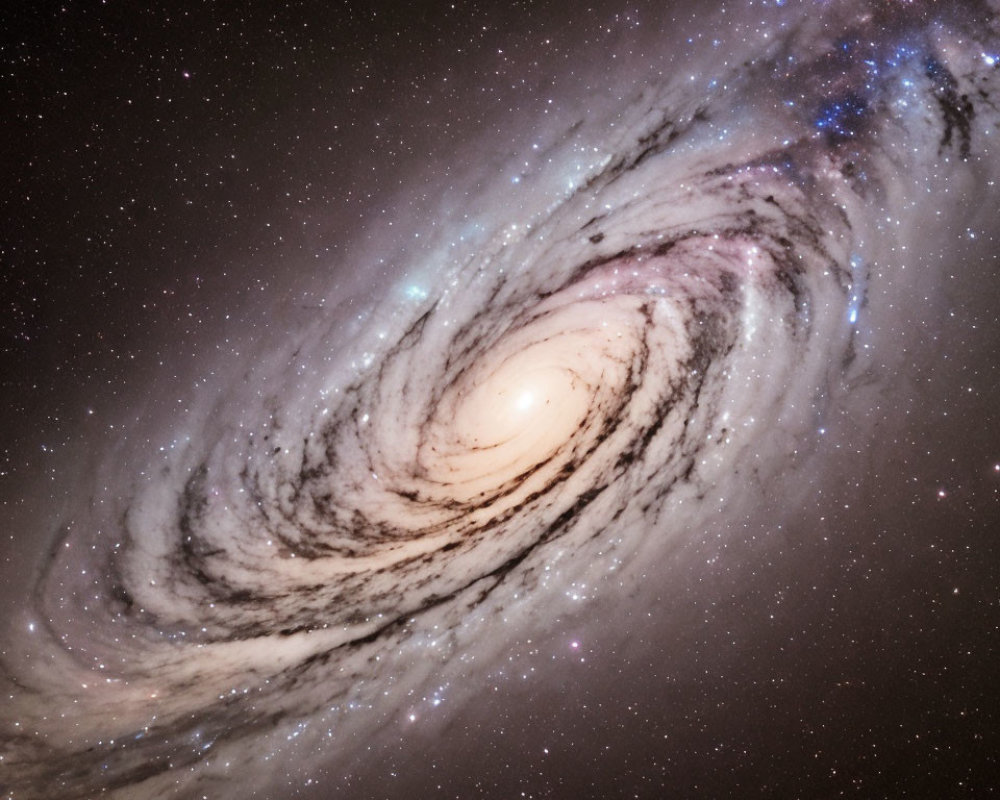 Spiral galaxy with swirling arms and bright galactic center
