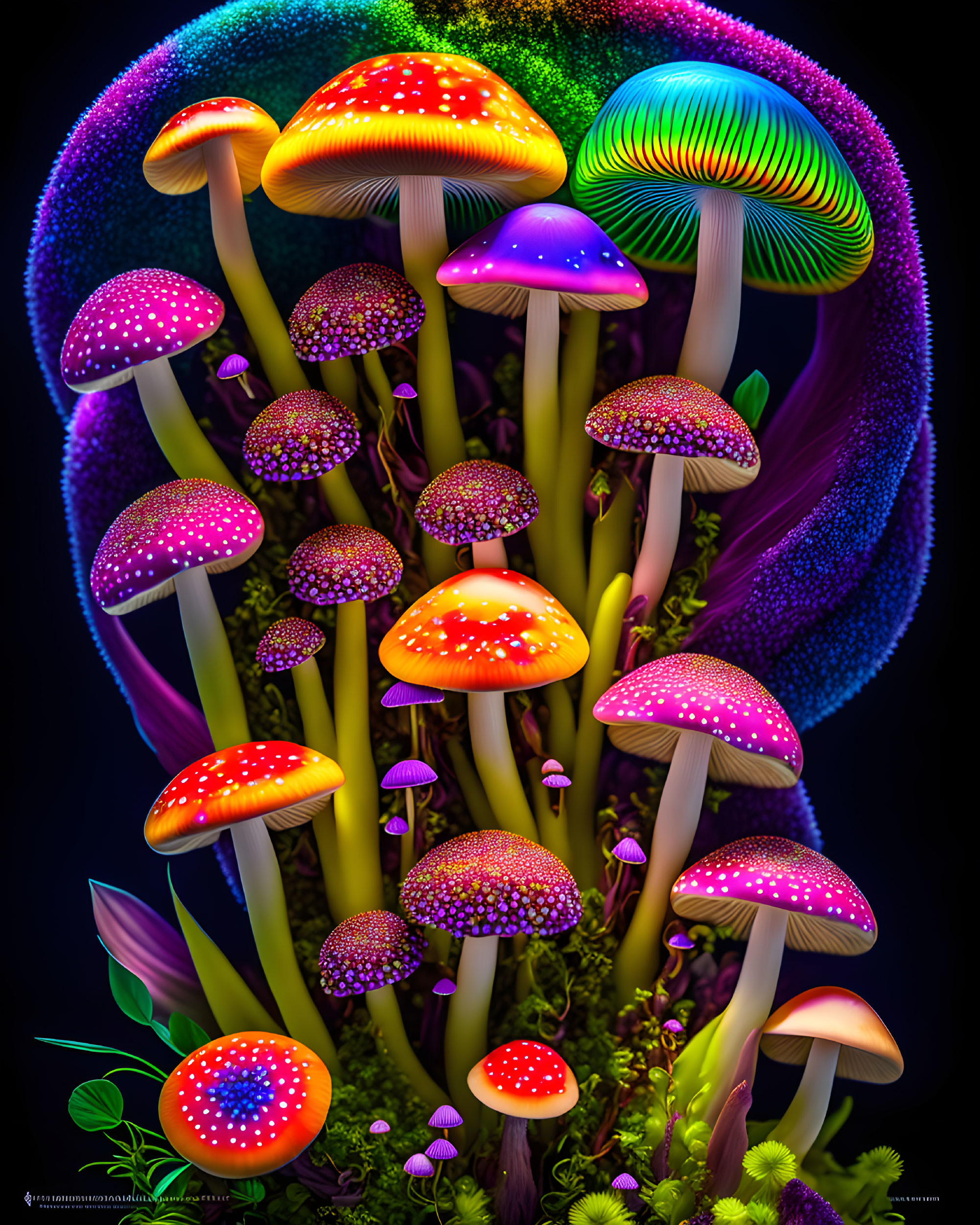 A jungle of psychedelic plants 