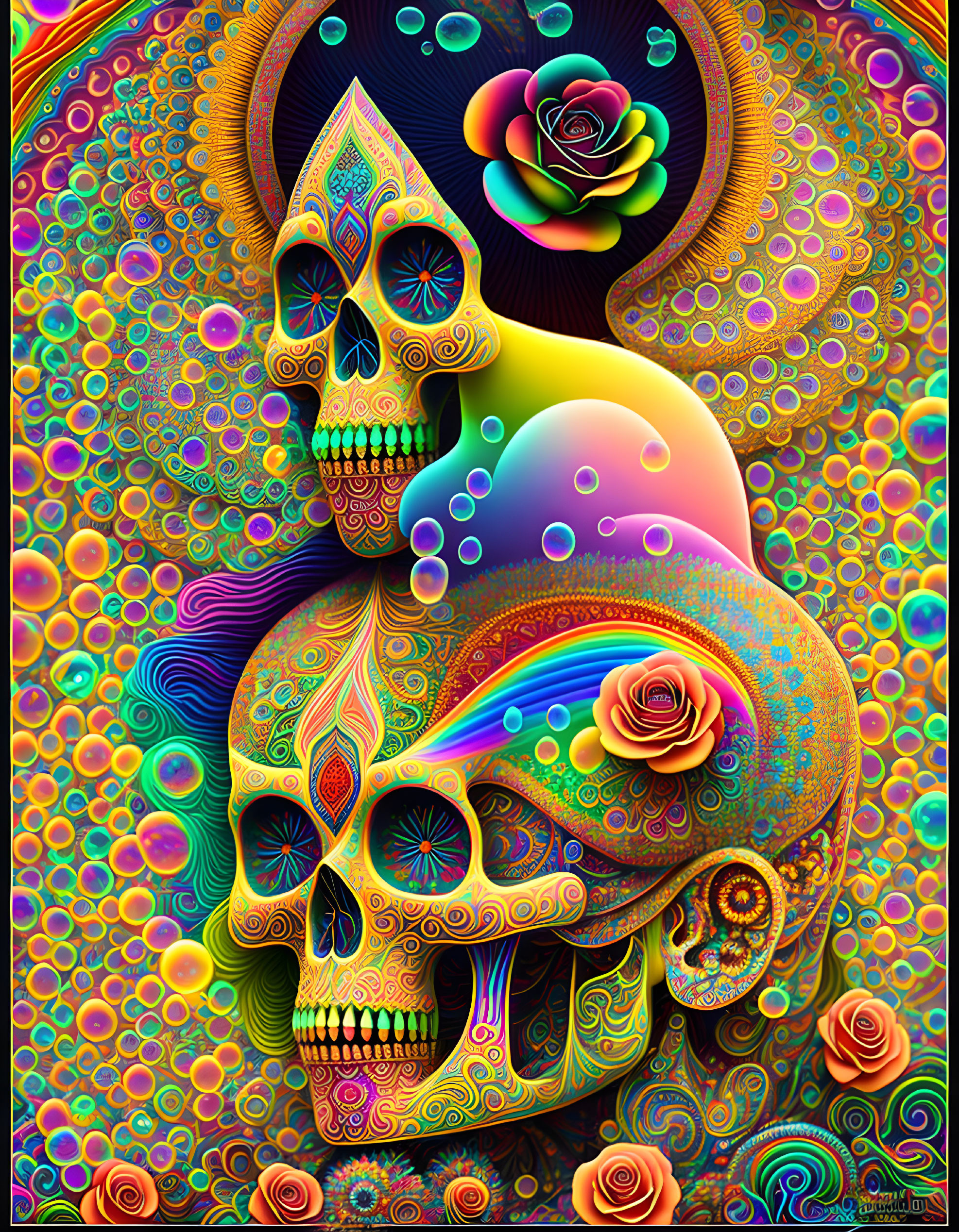 Psychedelic day of the dead