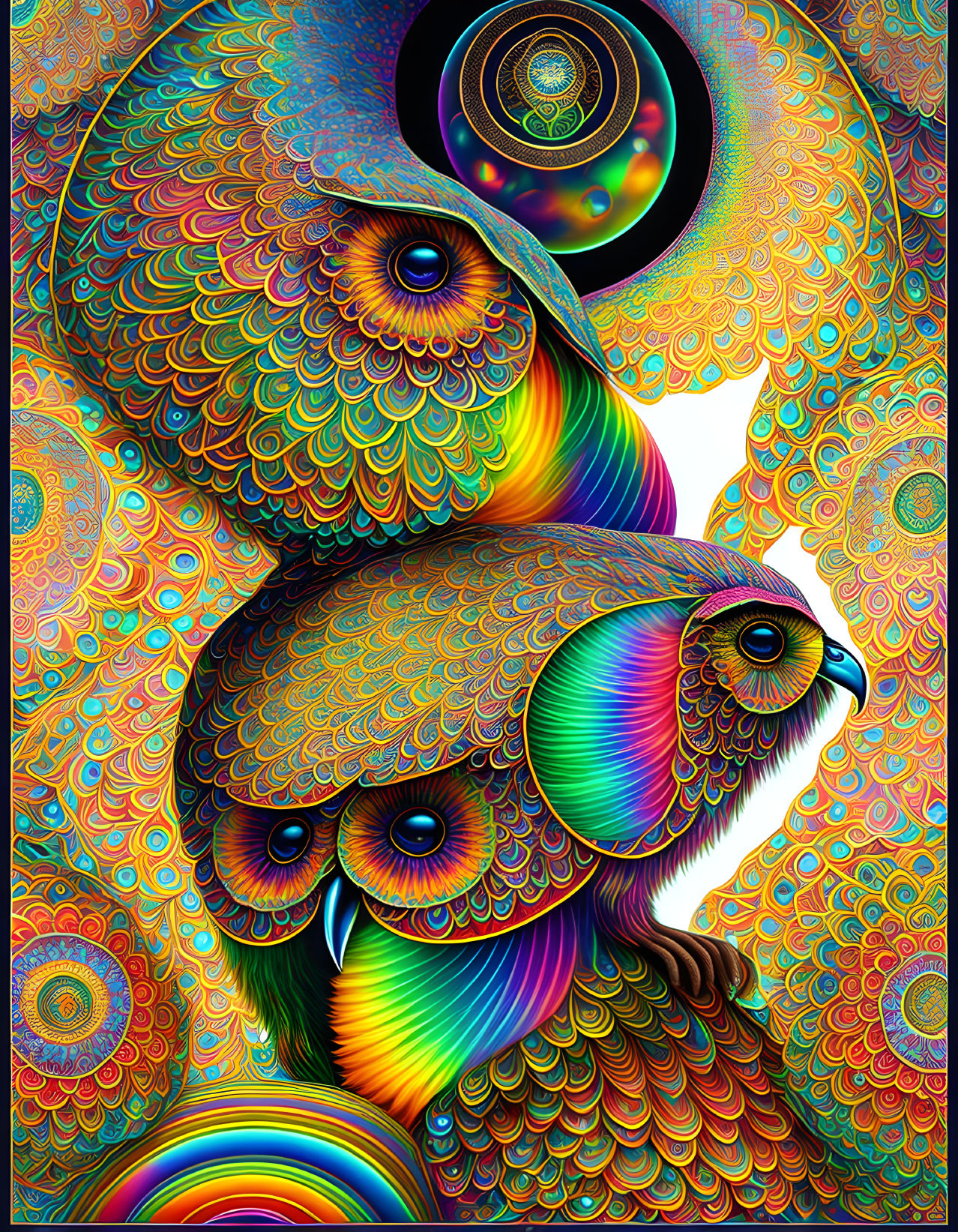 Psychedelic owls from another planet 