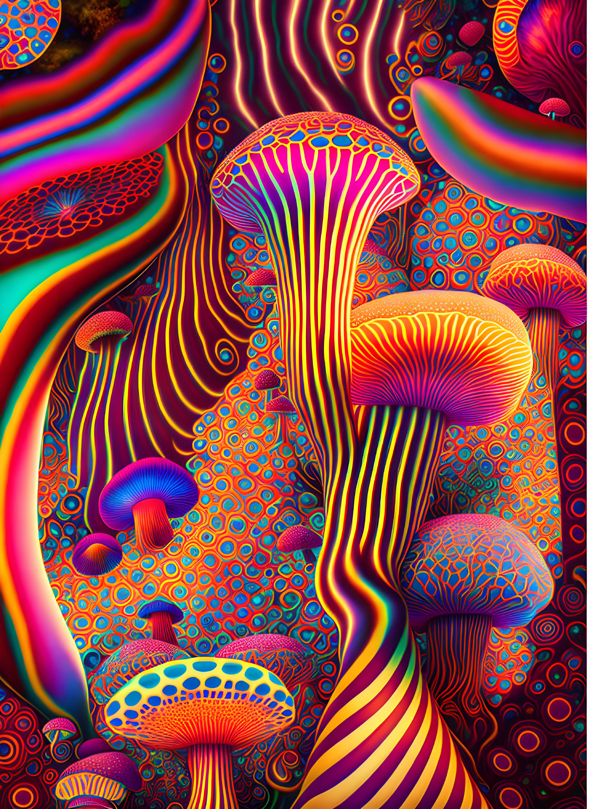 Awesome Psychedelic Mushroom Field