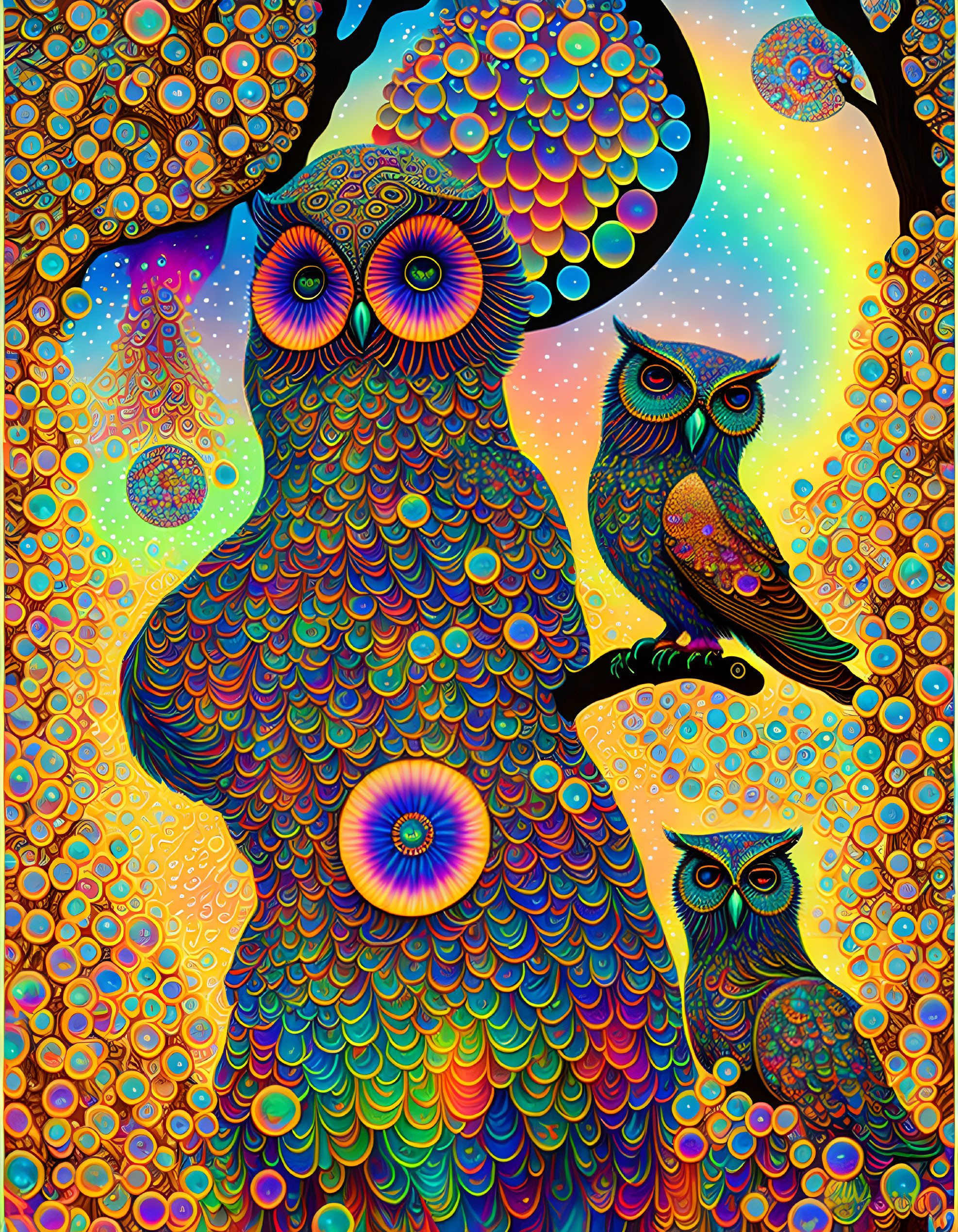 Psychedelic owls