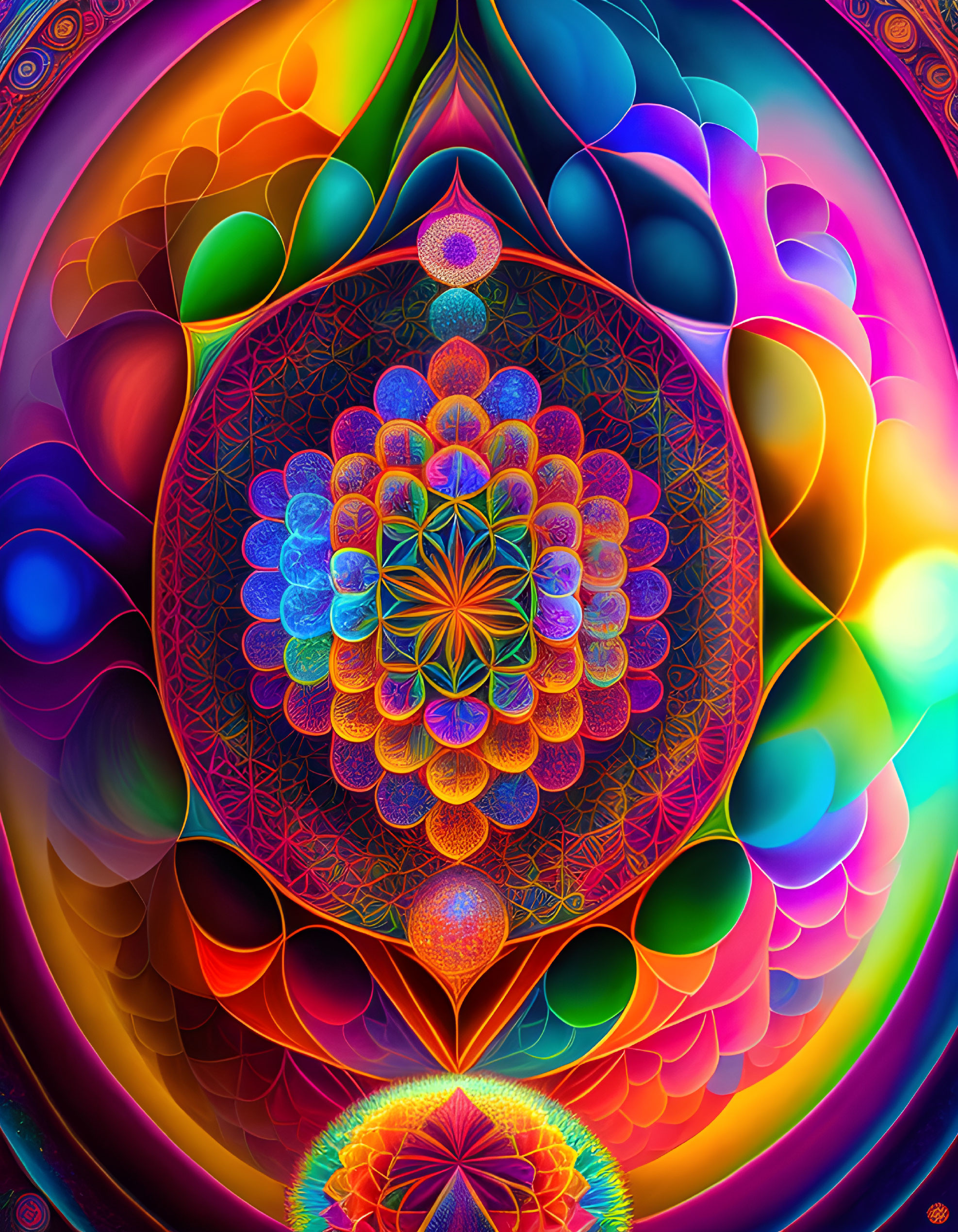 Flower of life in a psychedelic world 