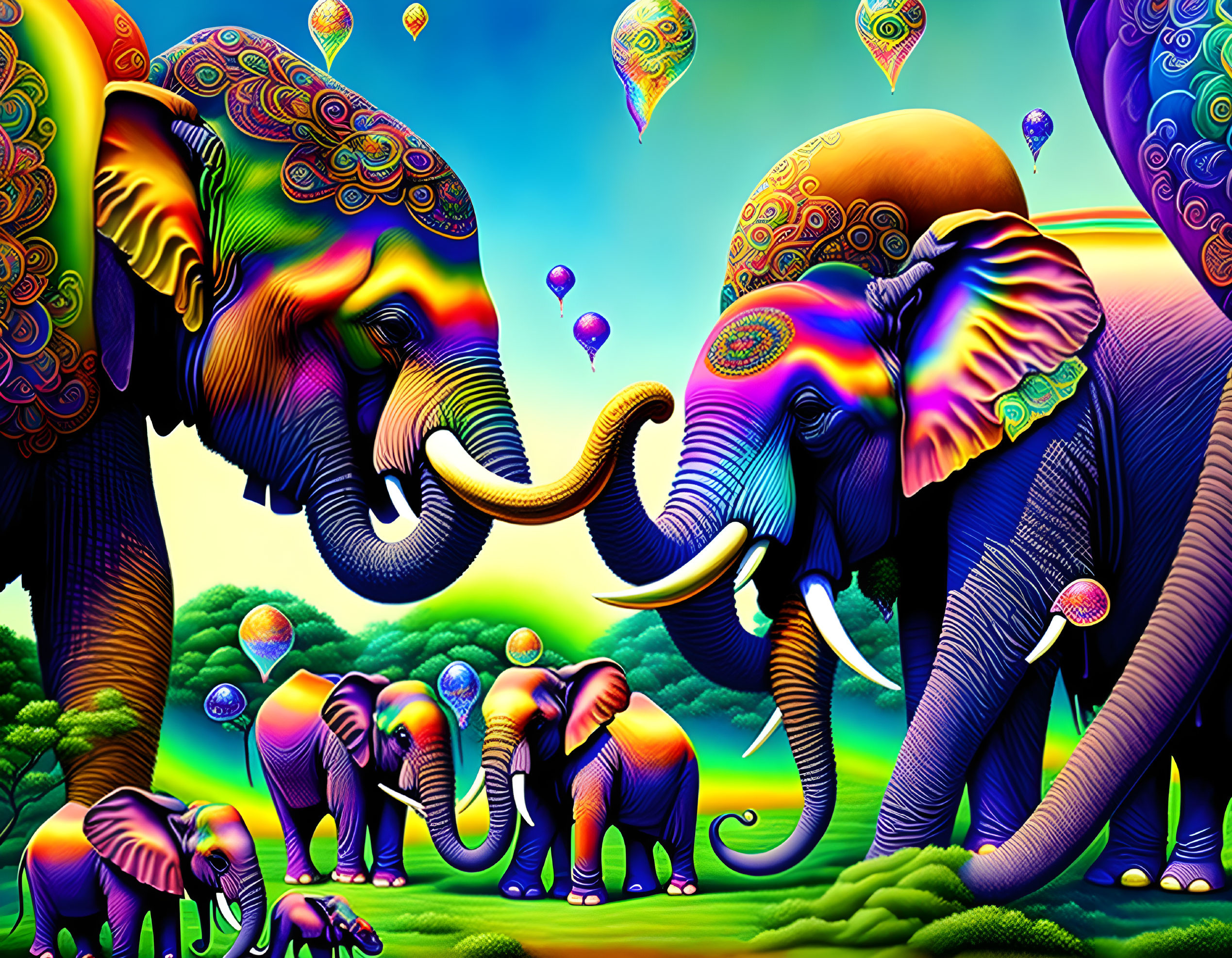 Elephants Festivals of Colors