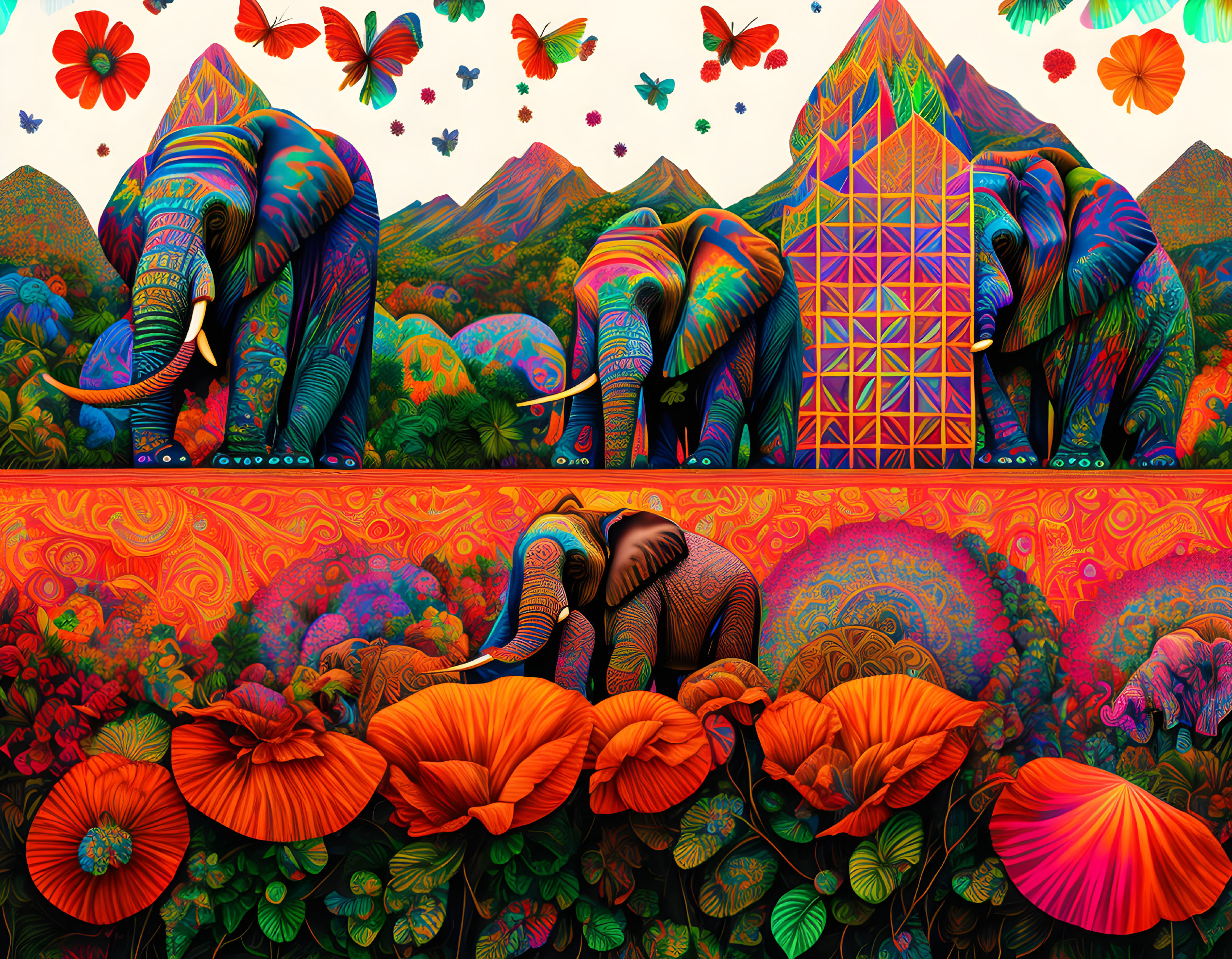 Psychedelic Elephants 