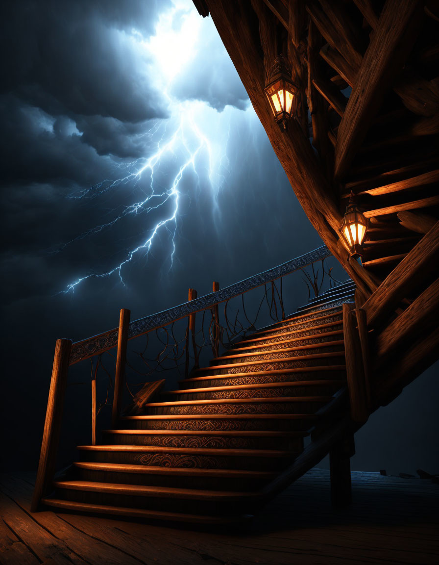 Stairs into the storm