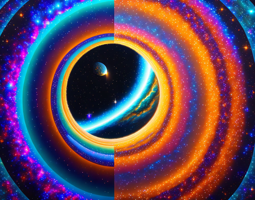 Colorful Cosmic Digital Artwork of Surreal Portal Scene