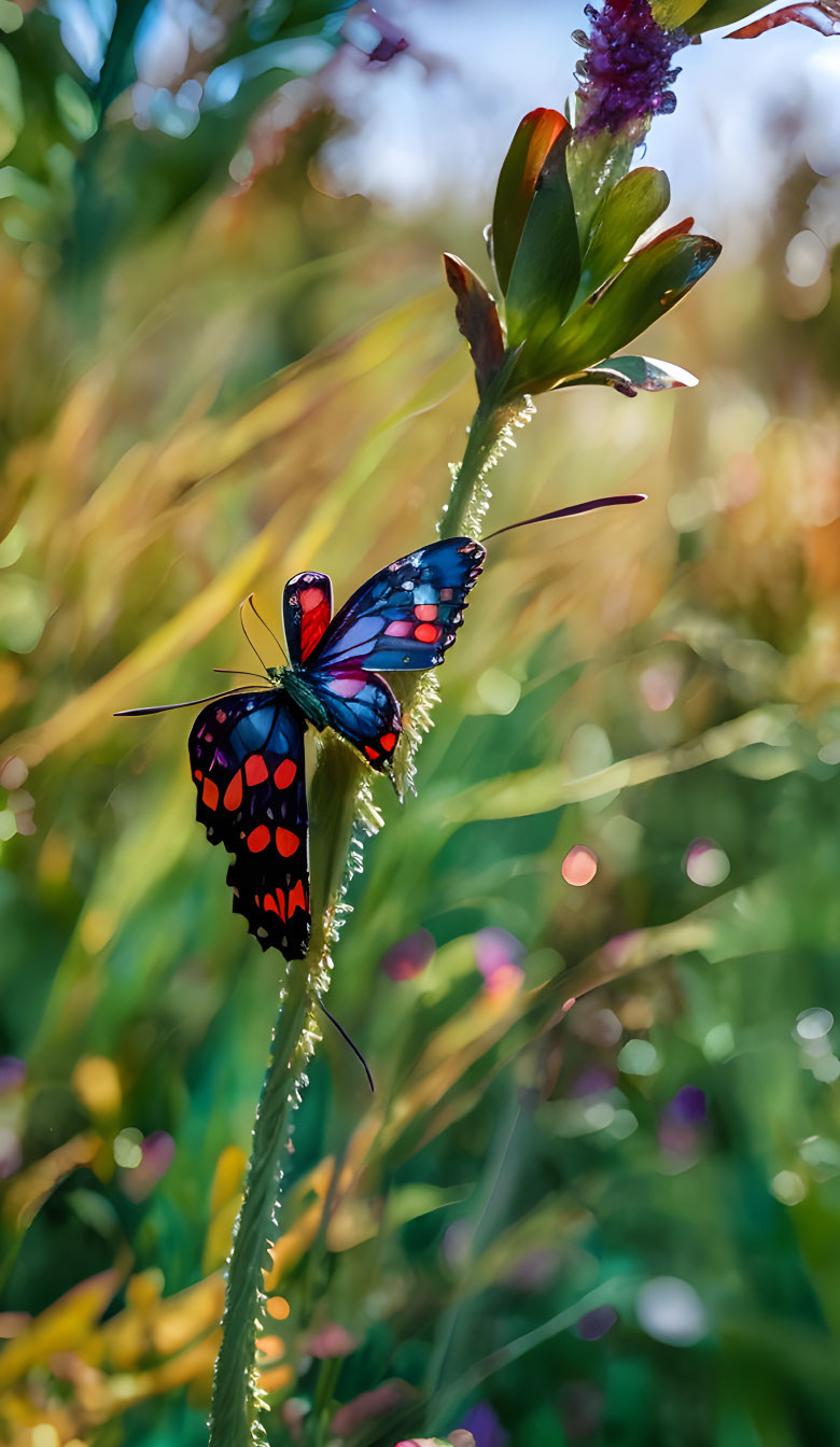 two red-flecked butterflies
