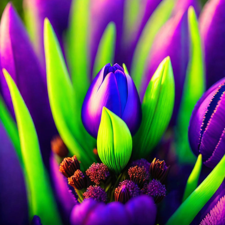 A purple tulip