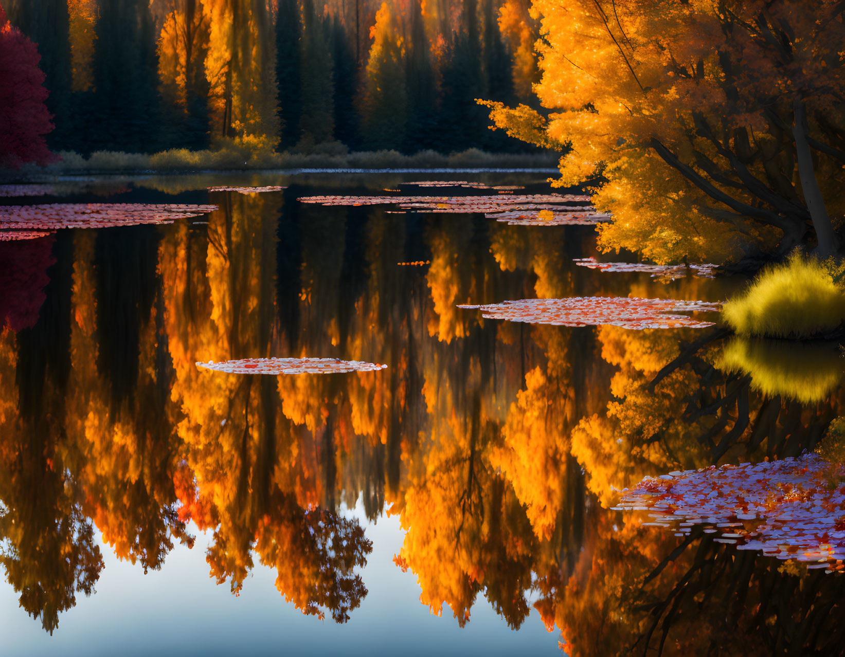 Floating Autumn Leaves