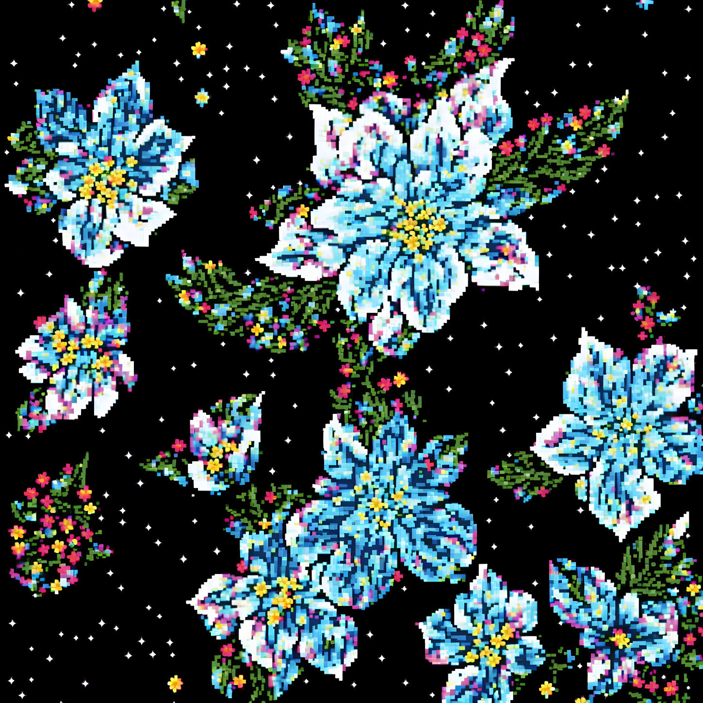 Some pixel flowers