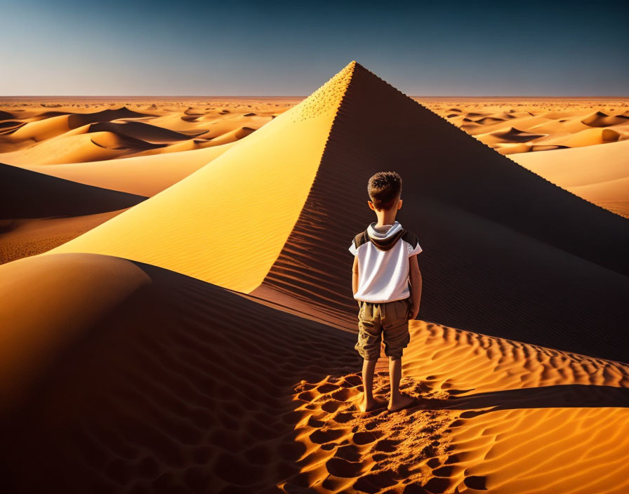 Boy in desert 