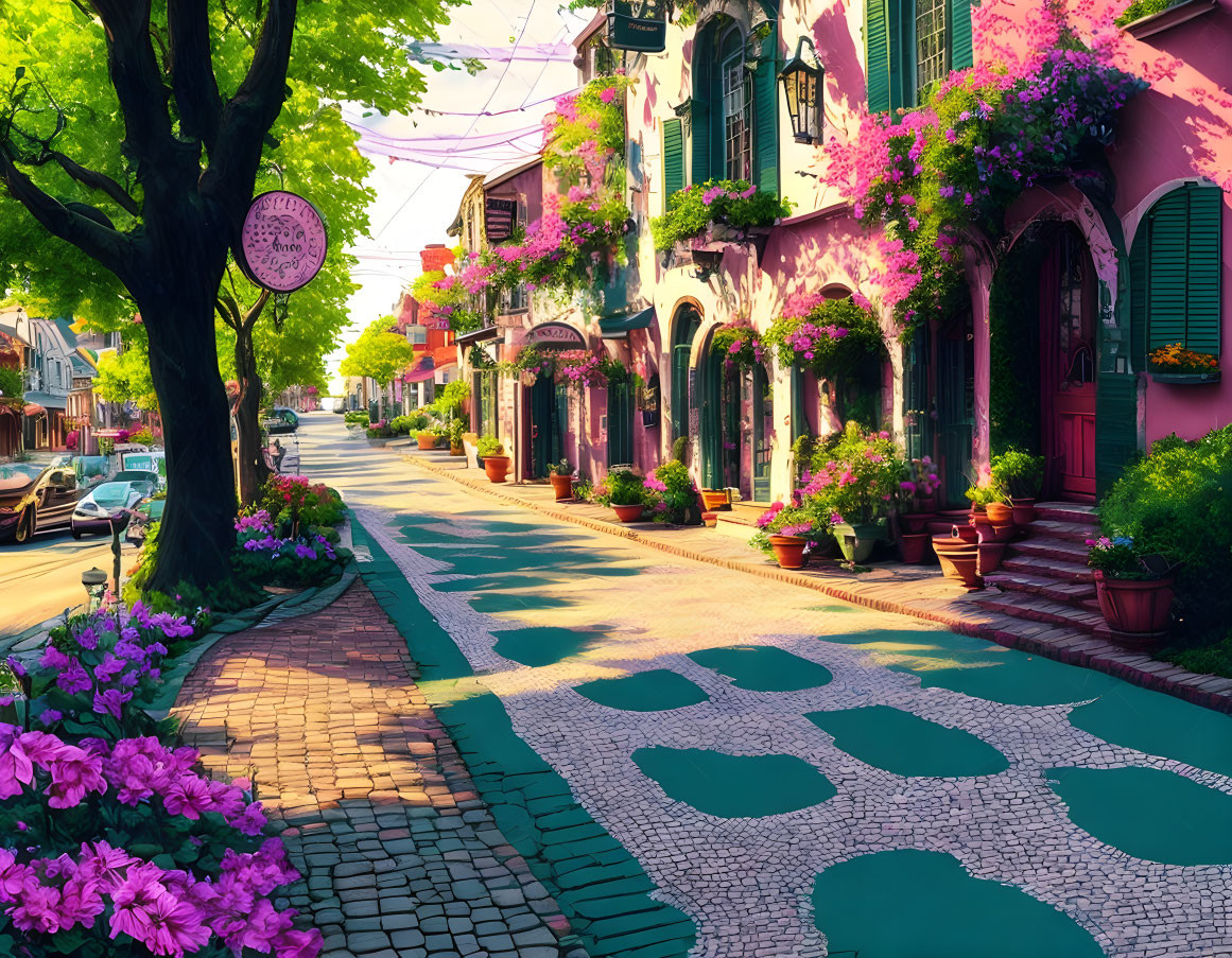 "A Stroll Down a Beautifully Lined and Vibrant Str