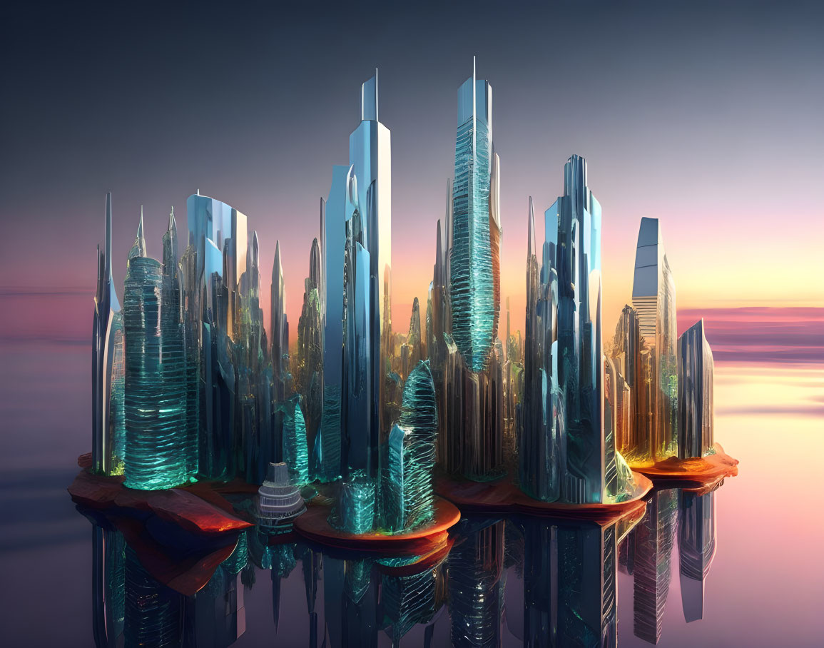 3D City carved out of glass