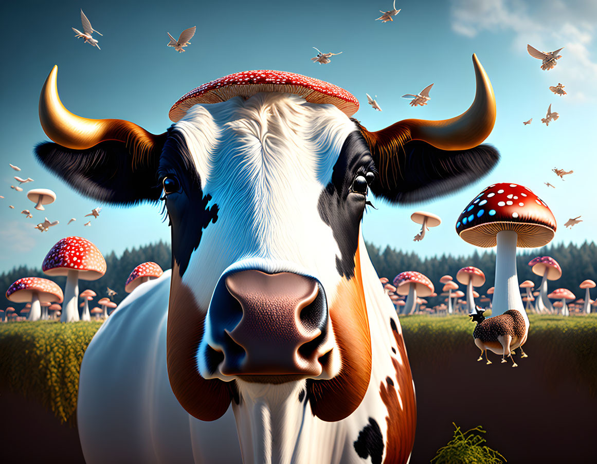 Cows and mushrooms 
