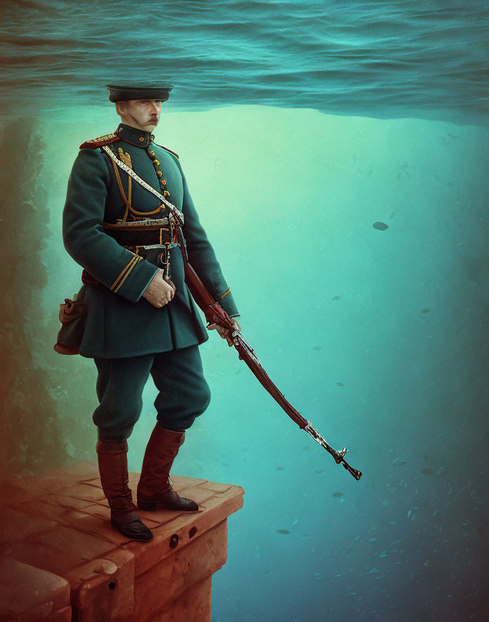 A soldier under the sea