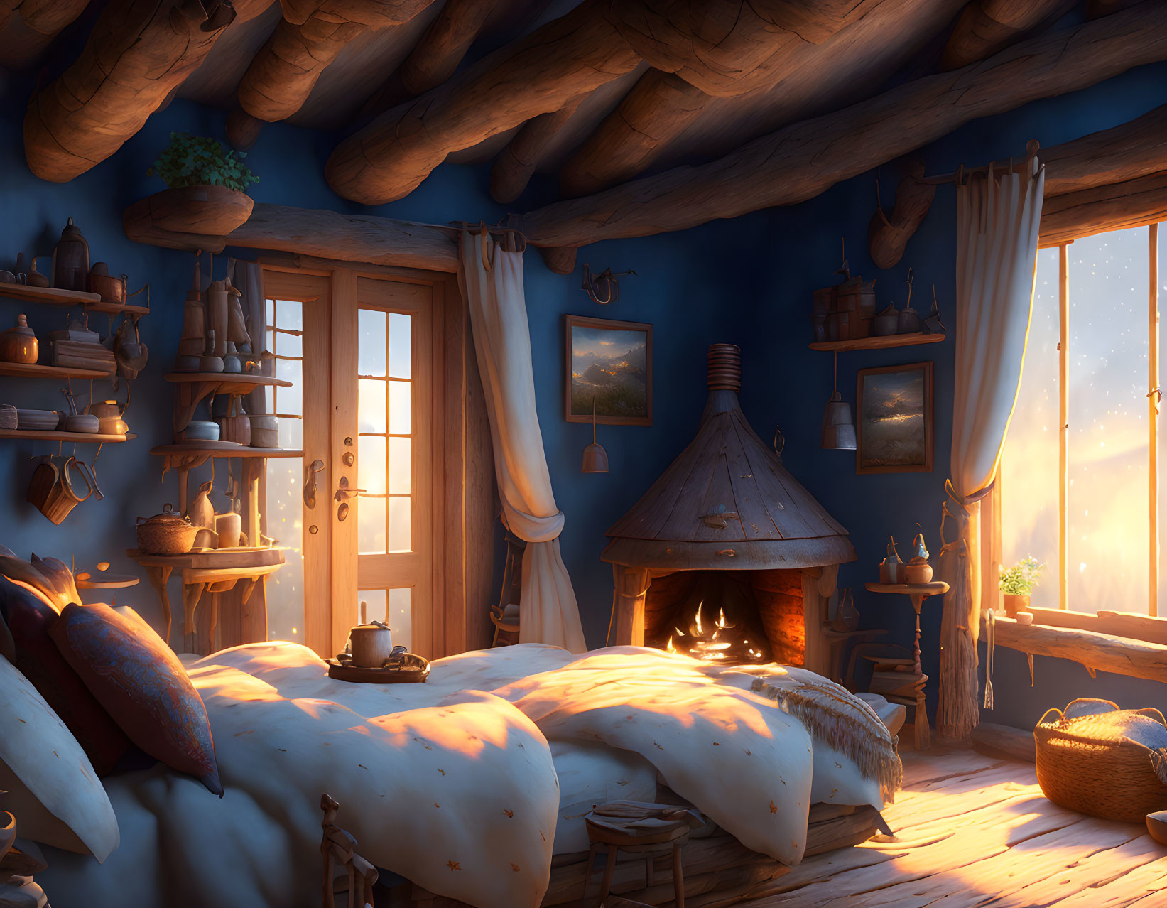 Rustic cozy room